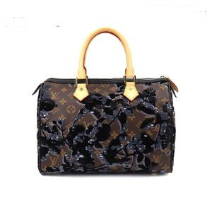 Louis Vuitton Monogram Fleur De Gees Speedy 30 Hand Bag Sequin Brown